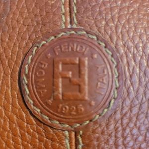 A vintage Fendi leather duffle bag.